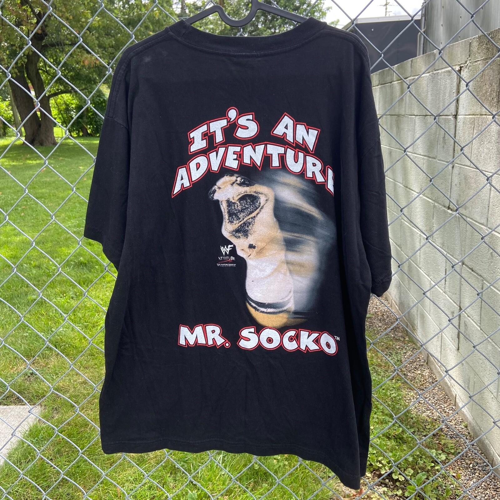 Vintage 1998 Mr Socko T-Shirt Mens XL Mick Foley Mankind WWF Wrestling 90s Tee Unisex T-Shirt XL