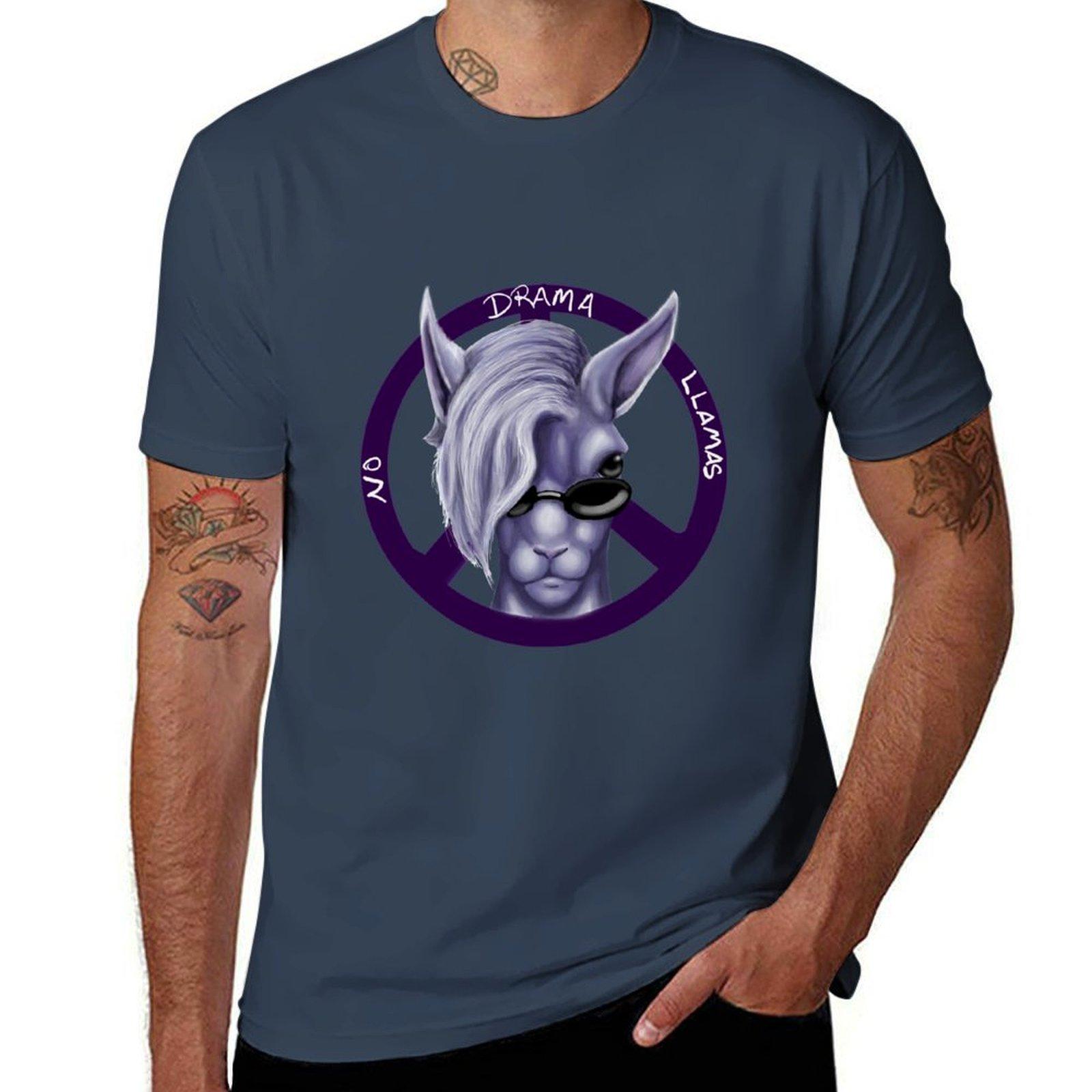 No Drama Llama Tshirt Summer Print Short Sleeve Tee S