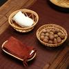 Rattan Woven Tray Convenience Store Handmade Round Basket Food Craft Rattan Tray for Food Fruit Storage Breadbasket Organizer