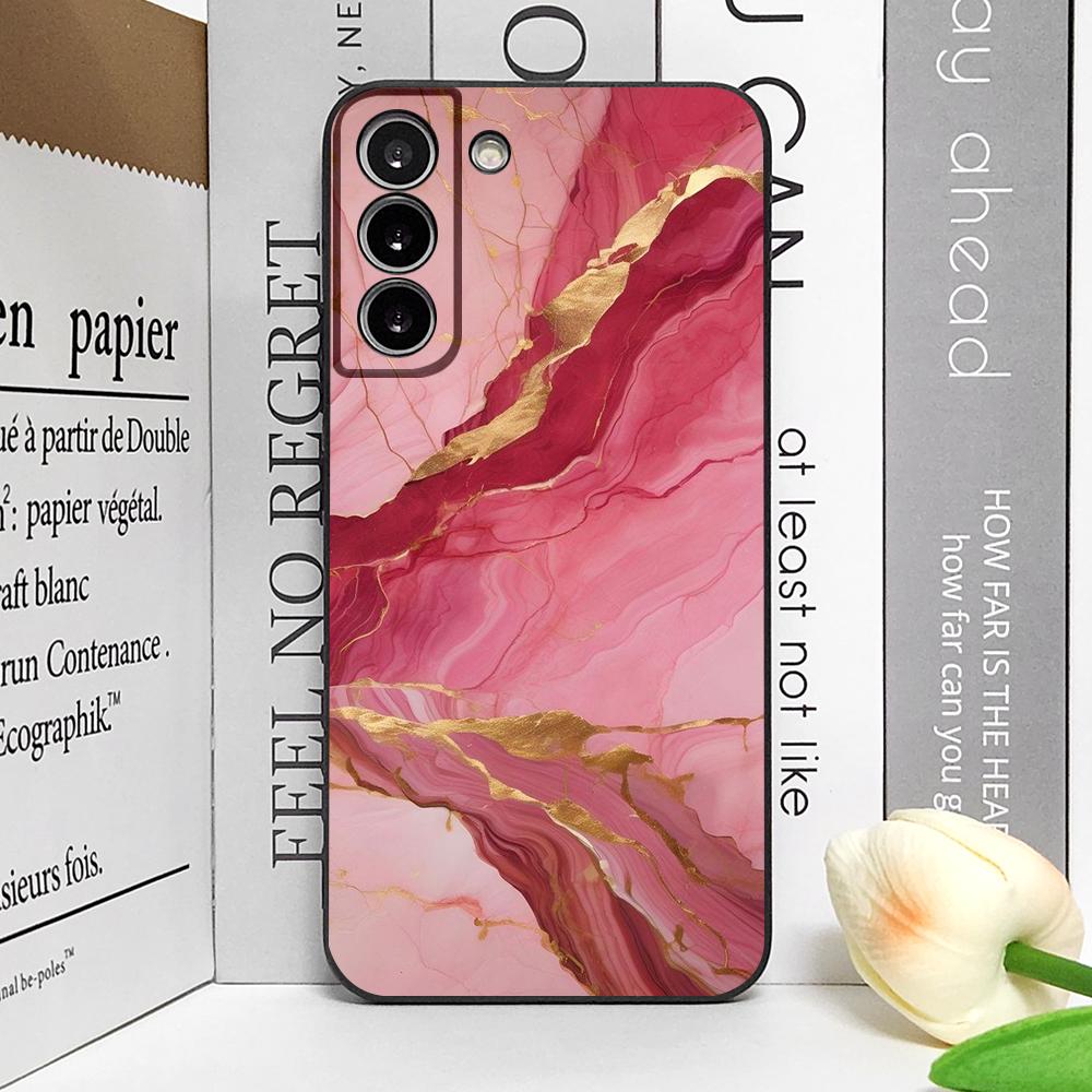 Colored Marble Pattern Phone Case for Samsung S25 S24 S22 S20 S23 Plus Ultra S21 S23 FE 5G Shockproof Soft Silicone Cover Fundas