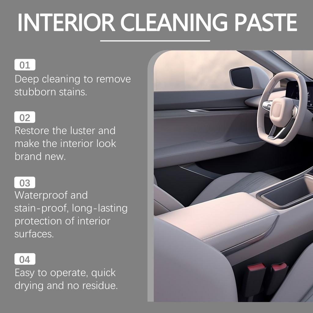 Rayhong Car Interior Cleaning Paste Premium Foam Leather Cleaner For Seats 100g With Sponge