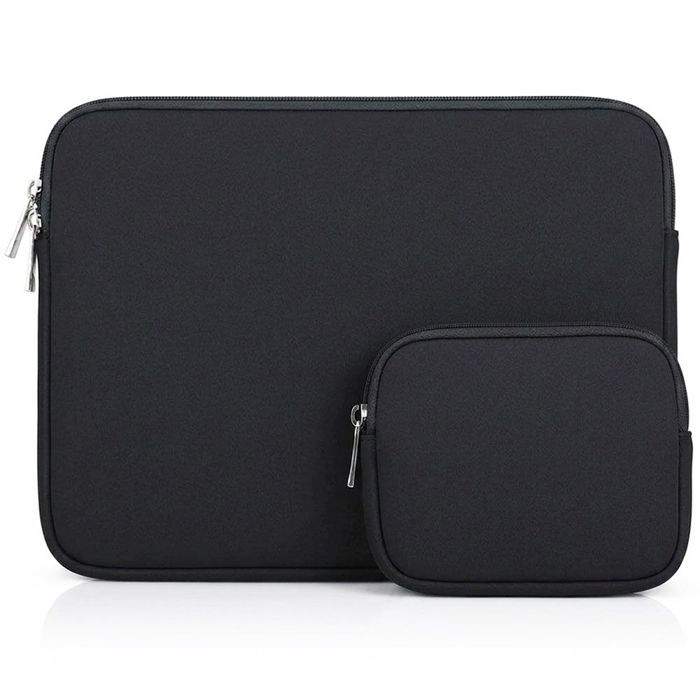 Housse Ordinateur Portable 14 Pouces avec Pochette, pour MacBook Pro/Air Surface Pro - Noir