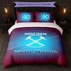 Set Biancheria da Letto Personalizzato West Ham United FC Testo Nome 1 Copripiumino+2 Federe Logo Calcio Regalo Personalizzato per Occasione Speciale Decorazione Camera da Letto