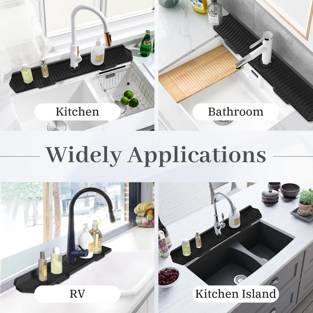 Kitchen Sink Splash Guard Silicone Draining Mat for Sink Sink Protectors for Kitchen Sink Mat Splash Guard Kitchen