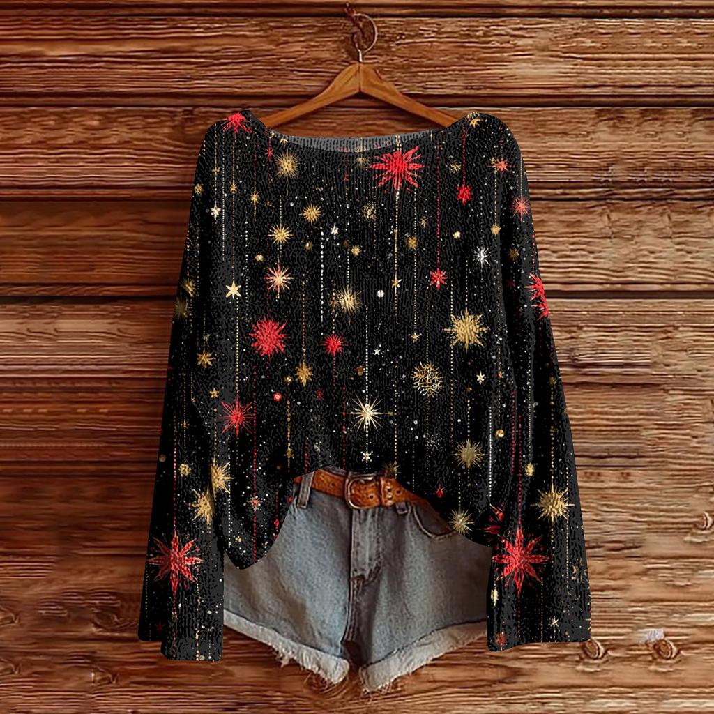 Women's Round Neck Lightweight Sweater Casual Long Sleeve Knit Pullover