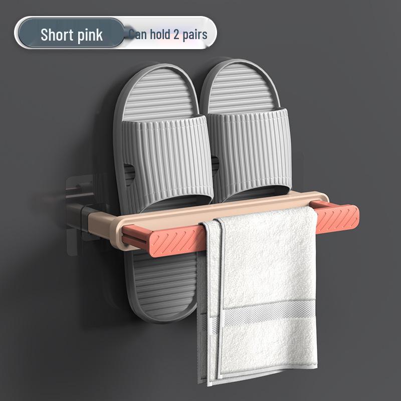 Foldable Wall-Mounted Bathroom Shoe Rack with Drainable Design