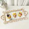Decorative Mirror Tray Ornate Cosmetic Storage Multifunction Dessert Stand Vanity Serving