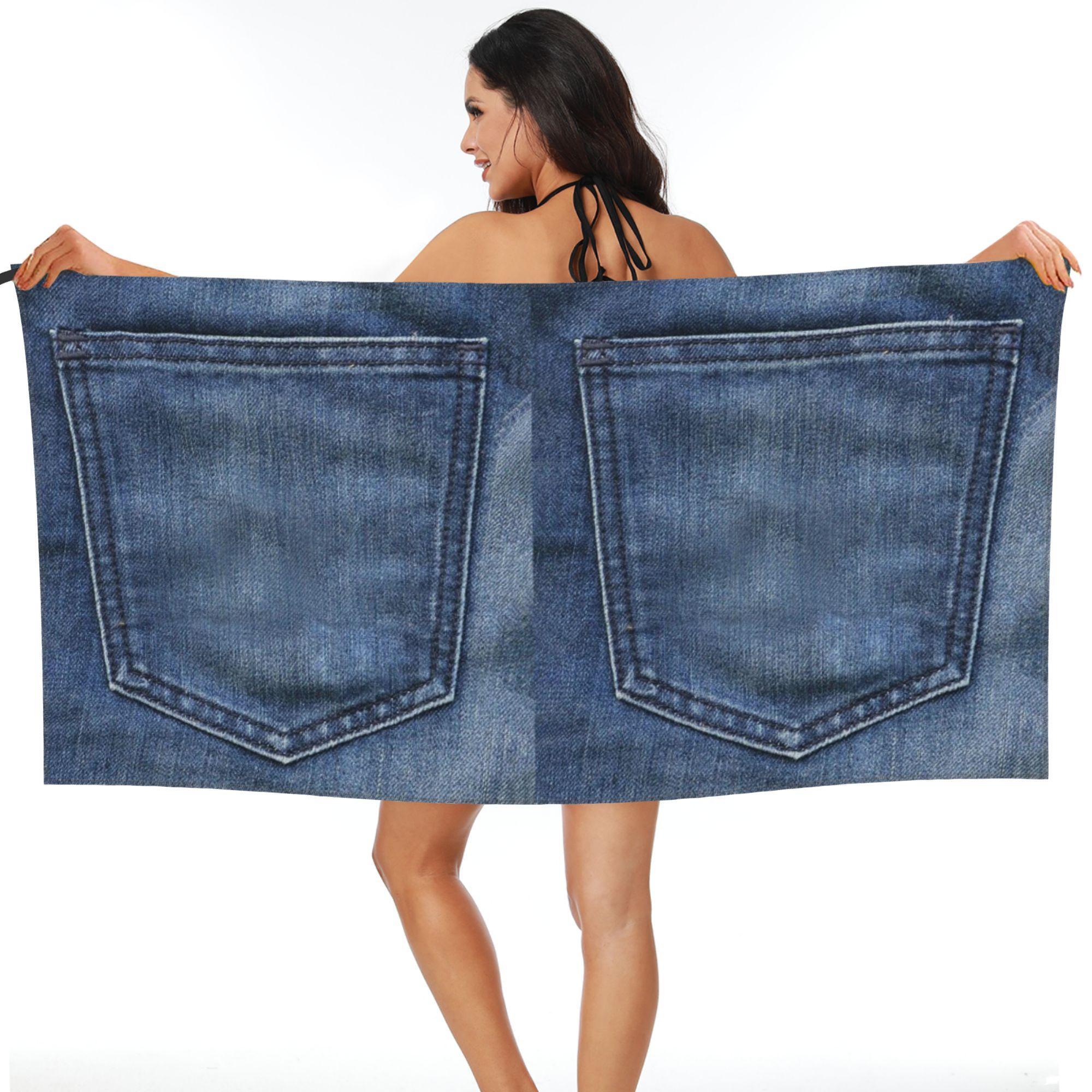 Denim  Beach Towel Soft Microfiber Quick Dry Absorbent Quick Towels For Swimming 70x140 cm
