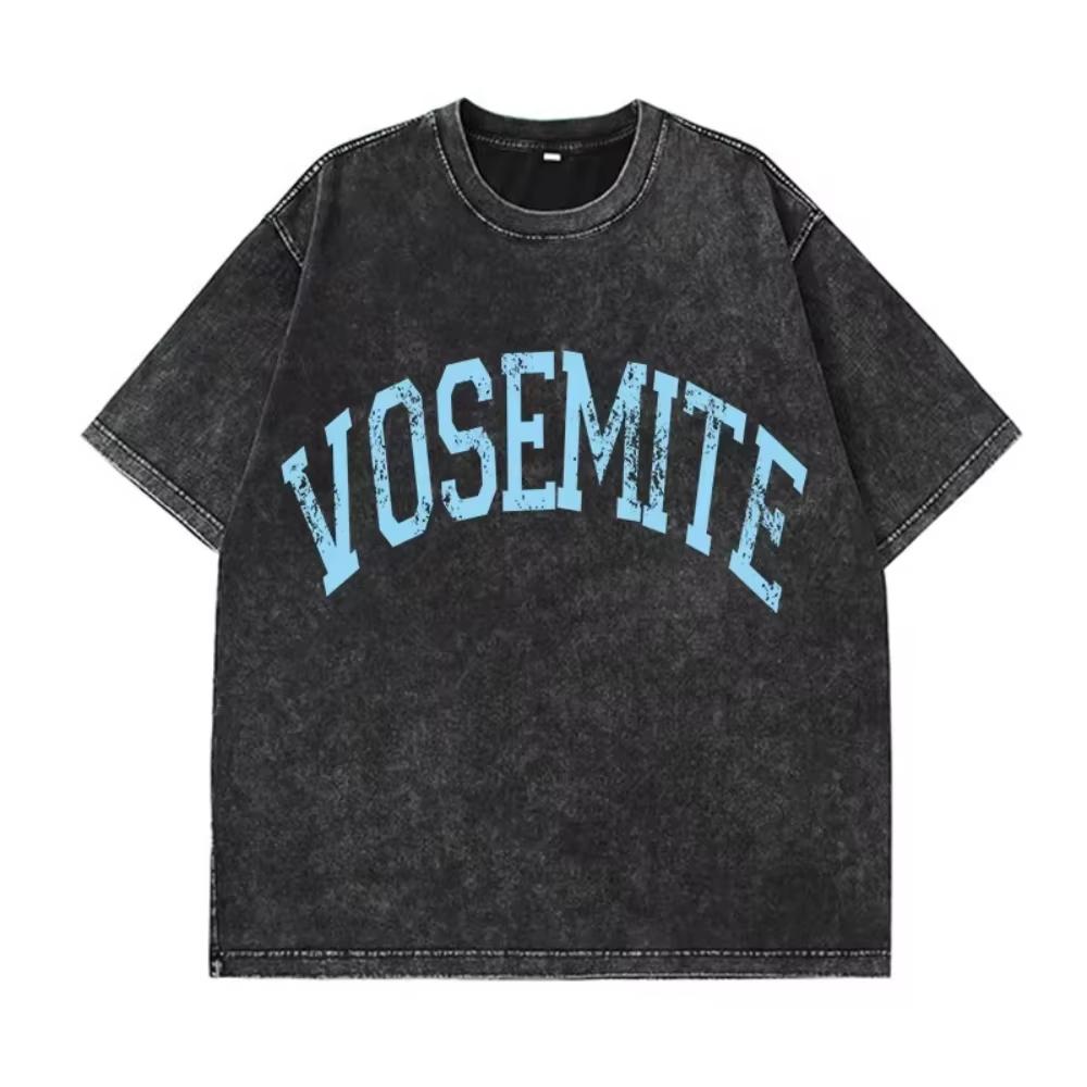 Hirsionsan Y2k Qualität Übergroßes Gewaschenes T-Shirt Damen Herren Vintage Print T-Shirts Streetwear Wash T-Shirt Mädchen Luxusmarke Tops