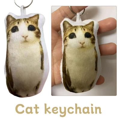 German Kitten Voice Cat Keychain Sound Hanging Decompression Reverses Plush Pendant With Sound Cute Pet Gift Voice Keyring Toy