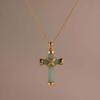 Personalized Valentine'S Day Limited Cross, Water Drop Pendant, Paperclip Necklace, Electroplated Gold Color Retention