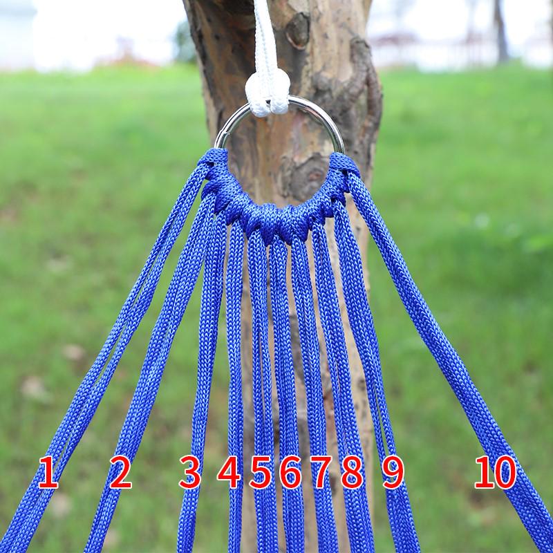 Single Person Nylon Rope Hammock with Thick Net Bag for Indoor/Outdoor Use