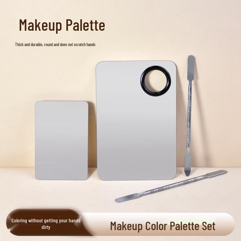 Stainless Steel Makeup Mixing Palette & Stick Set