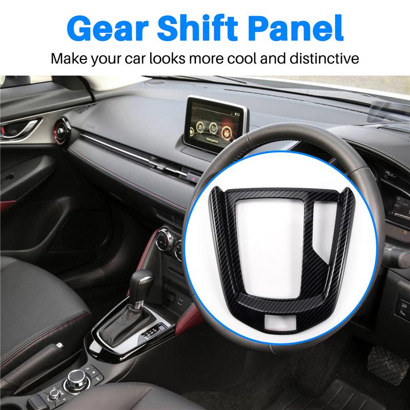 ABS Car Central Gear Shift Knob Panel Frame Cover Trim Car Styling For Mazda 2 20-21 CX-3 15-21 RHD-M53K