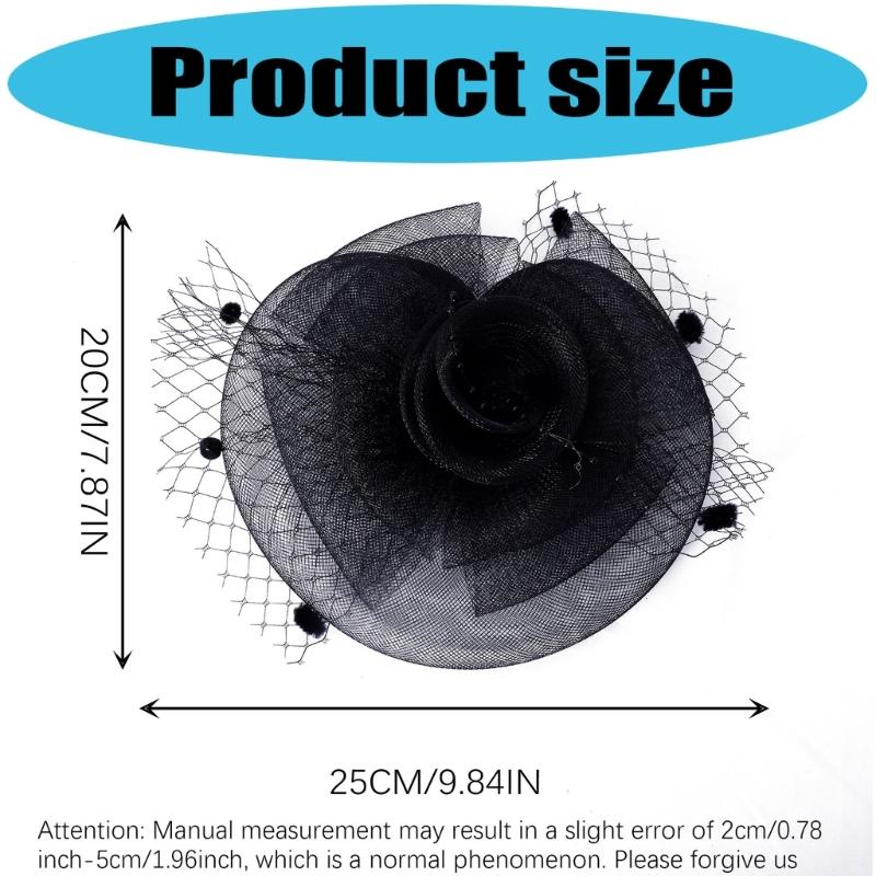 Fashionable Mesh Veil Headpiece Comfortable Hair Accessory Hat Clip Headwear for Themed Parties Weddings Daily Wear