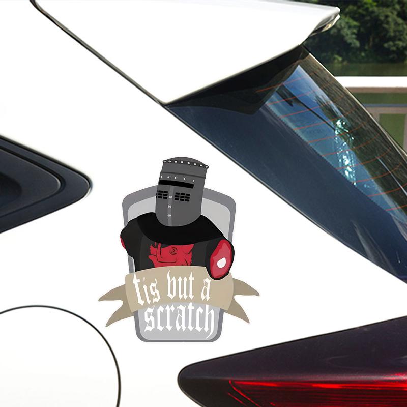 JT138#13x15cm Tis But A Scratch Bumper Sticker Vinyl Decal Cartoon Irregular Self-adhesive Sticker