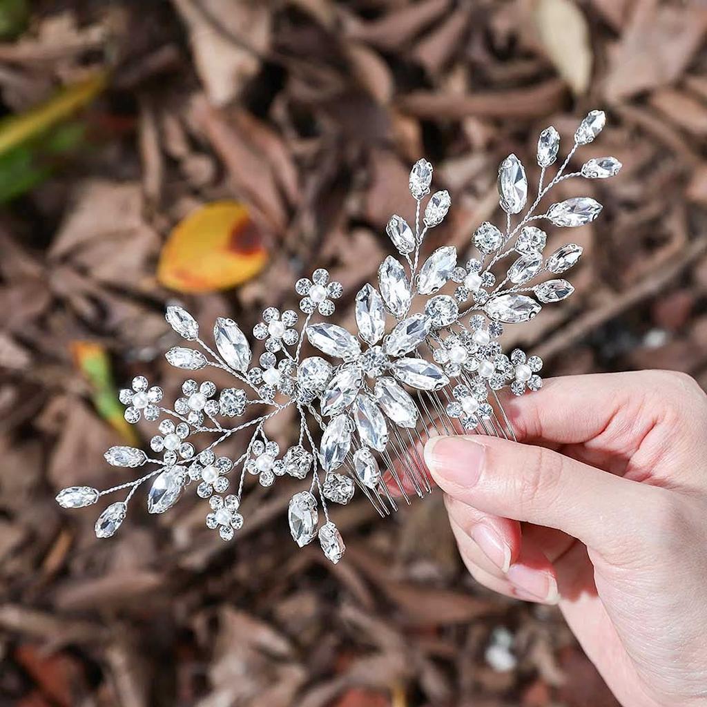 Malang New European and American Style Bridal Headdress Handmade Hair Accessories Inlaid Crystal Comb Wedding Photography