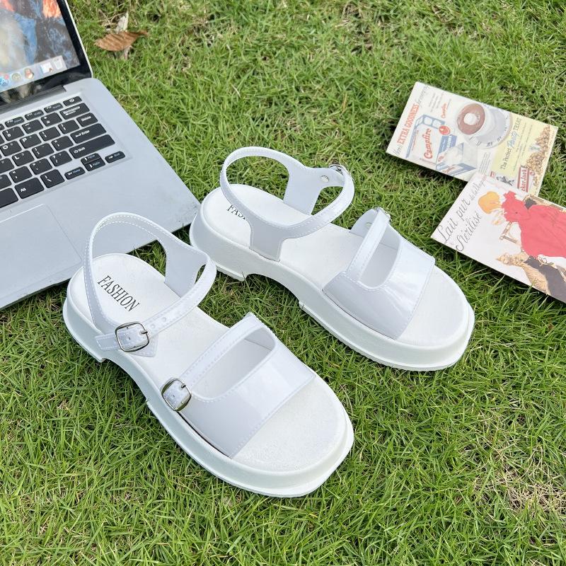 

Мода Мода Универсальная Женская Обувь Весна Новые Сандалии на Мягкой Подошве для Улицы Нескользящие на Толстой Подошве Пляжная Обувь Комфортные Женские Сандалии 40-41 белый