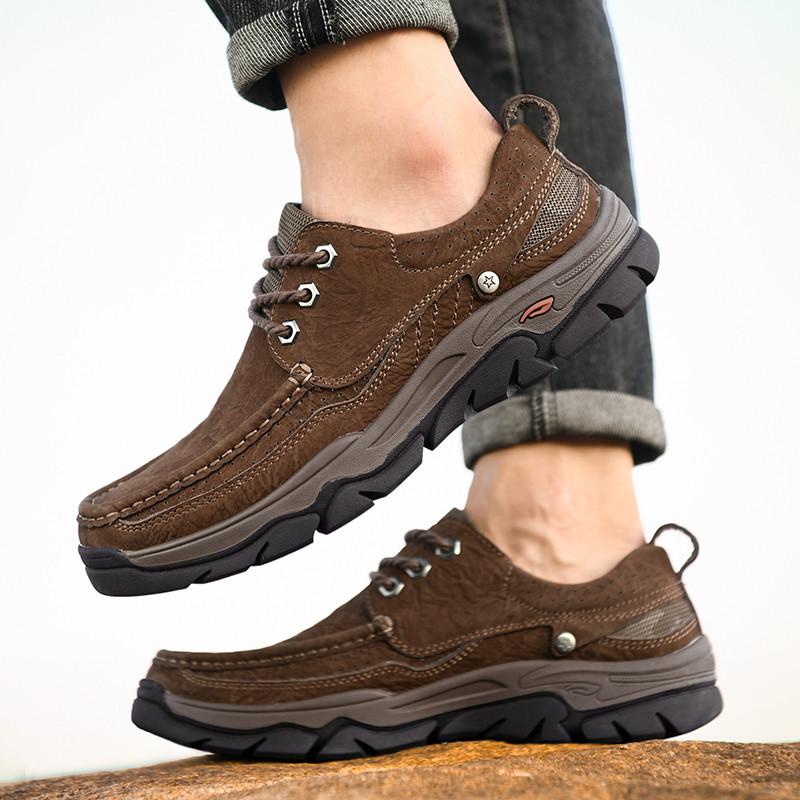 Fashion High-quality Anti Slip Wear-resistant Soles Outdoor Climbing Shoes Fashion Commuting Shoes Luxury Brand Men Leather Casual Shoes