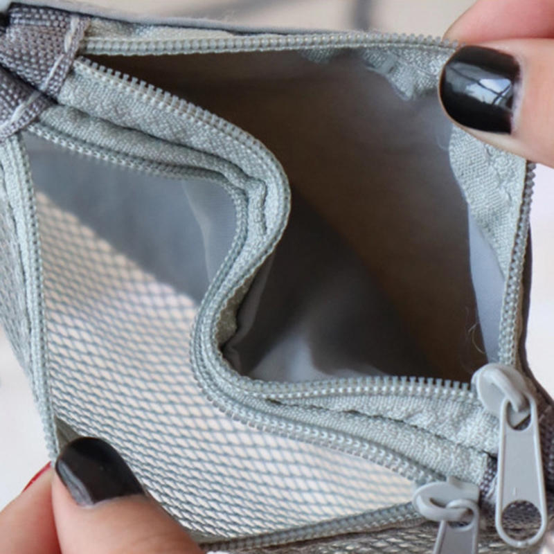 1PC Compact Mesh Water-Resistant Zipper Pouch Mini Travel Organizer Pouches for Makeup Lipstick, Keys Earphones Coins