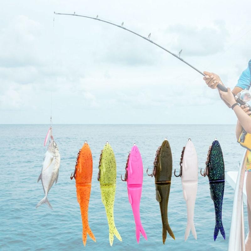 12cm/17cm Soft Fishing Lures with T Shape Tail, Simulation Fishing Swimbaits Artificial Baits Slow Sinking Fish Lures