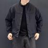 Men's Trendy Japanese Retro Black Baseball Windbreaker with Stand Collar: Spring/Autumn Stylish Casual Jacket