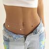 Simple Tassel Sequined Waist Chain Women's Double Chain Casual Pants Chain Hip Hop Turquoise Body Chain Waist Jewelry