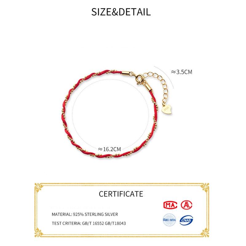 La Monada Red Thread For Hand 925 Sterling Silver Jewelry Bracelets For Women Red Rope Thread Silver Bracelet 925 Women Gold