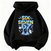 Lustiges Sechs Sieben Italienisches Brainrot 67 Zahlen Grafikdruck Hoodie Junge/Mädchen Langarm Kinder Bequemes Sweatshirt.