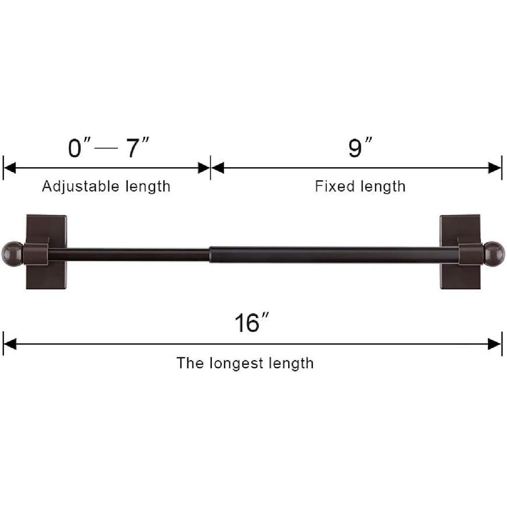 WL.Rocaille Magnetic Curtain Rods for Metal Doors Top and Bottom Multi-Use Adjustable Appliances for Iron and Steel Place, Petite Ball Ends, 9 to 16