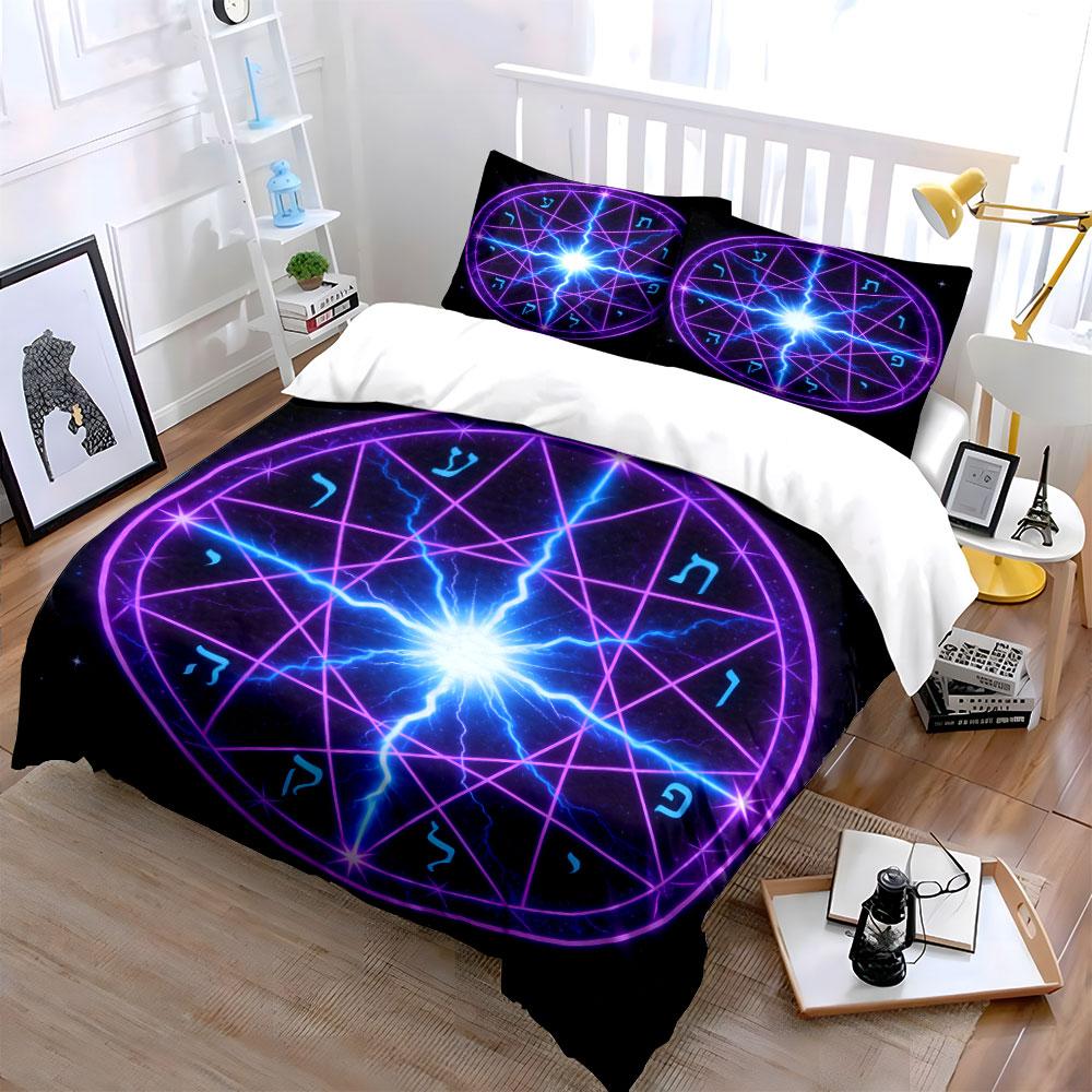 Mystic Energy Symbol Set Soft Comfortable Duvet Cover Bedding Set Included 1*Duvet Cover & 2*Pillowcases, Gift