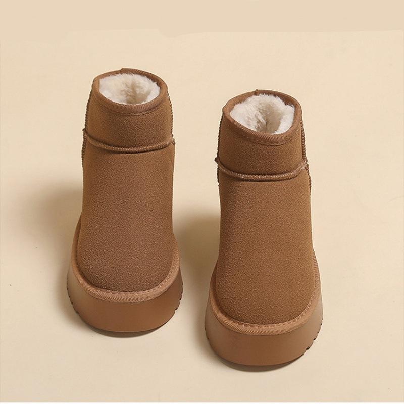 Snow boots women's height increase warm boots within 2025 classic platform cotton shoes women's versatile velvet thickened short boots women