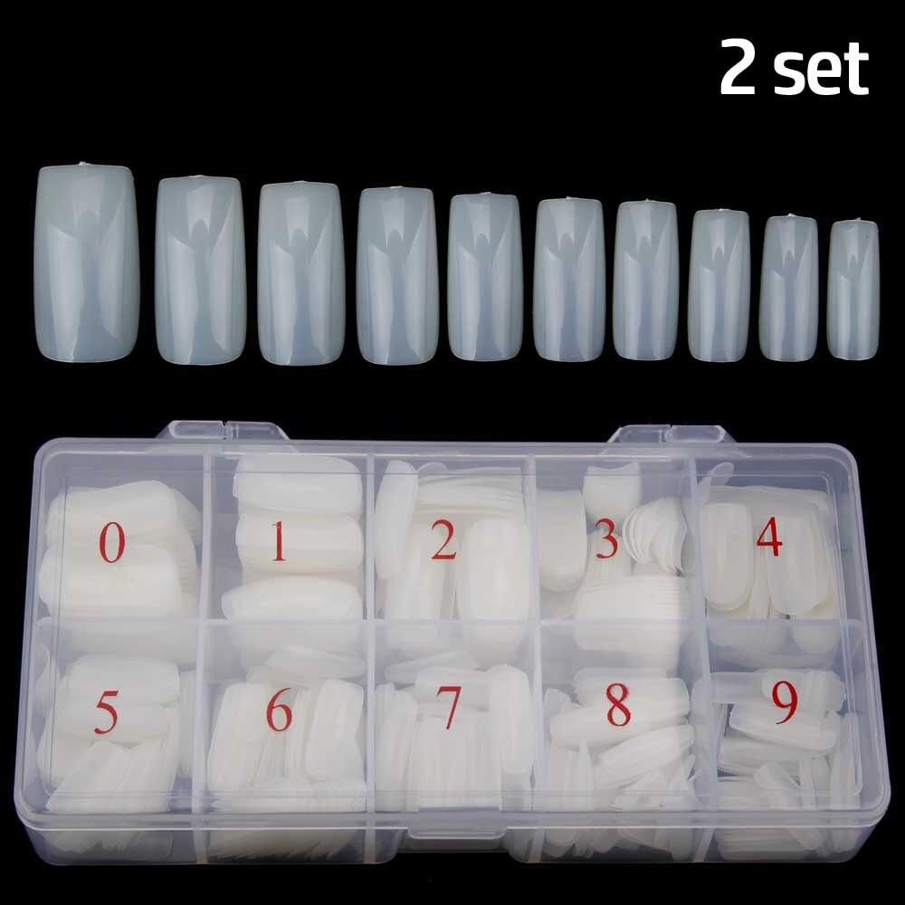 2/3/5 set sfaturi pentru extensie pentru unghii false artificiale Frecch acoperire completa Unghii false acrilice capsule transparente manichiura 500 buc/cutie