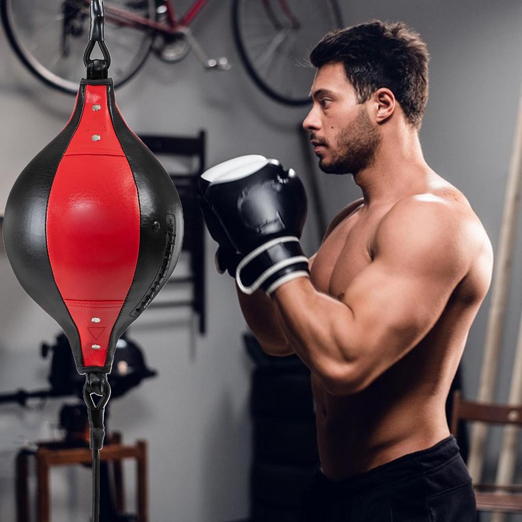 Boxing Double End Bag Flexible Punching Ball Elastic PU Leather Double End Punching Bag for Gym Fitness Coordination Core