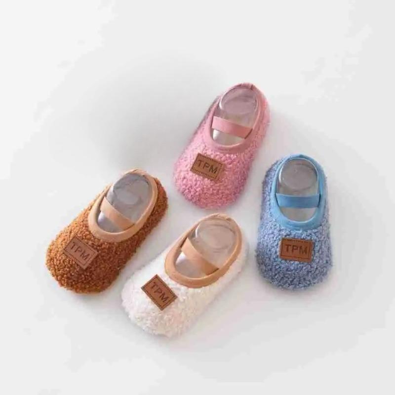Autumn Winter Children Slippers Toddler Plush Floor Socks Boy Girl Soft Sole Anti-slip Walking Shoes Indoor Home Kids Shoes
