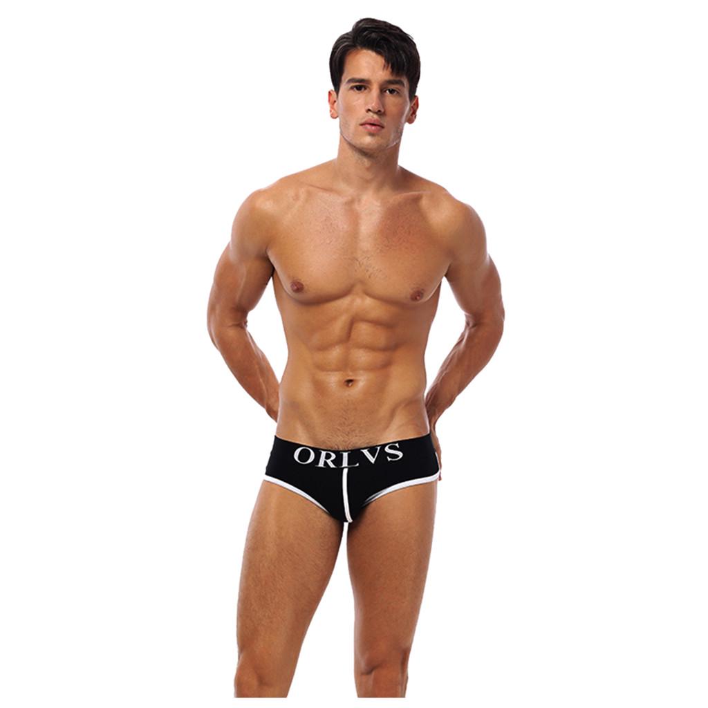  Men  Underwear Solid Breathable Boxer Brief Short Bulge Pouch Underpants