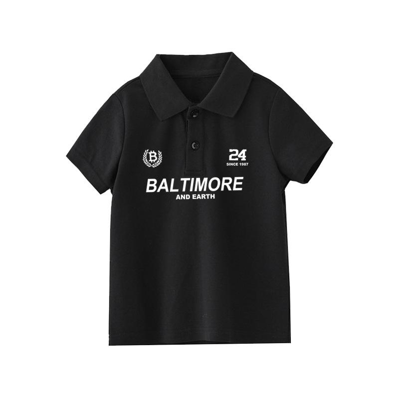 Boys Cotton Polo Shirt Summer Casual Short Sleeve Tee for Big Kids