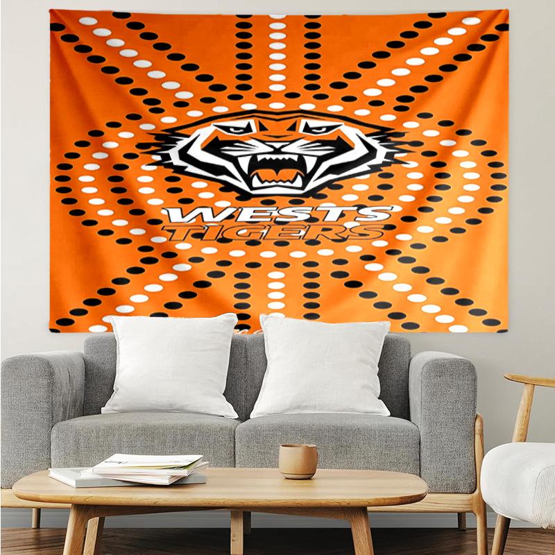 1PC Wests Tigers Roar Strength And Pride Tapestry, Unique Design Tapestry, Suitable for Bedroom,Livingroom, Playroom,Heartwarming Holiday Gifts