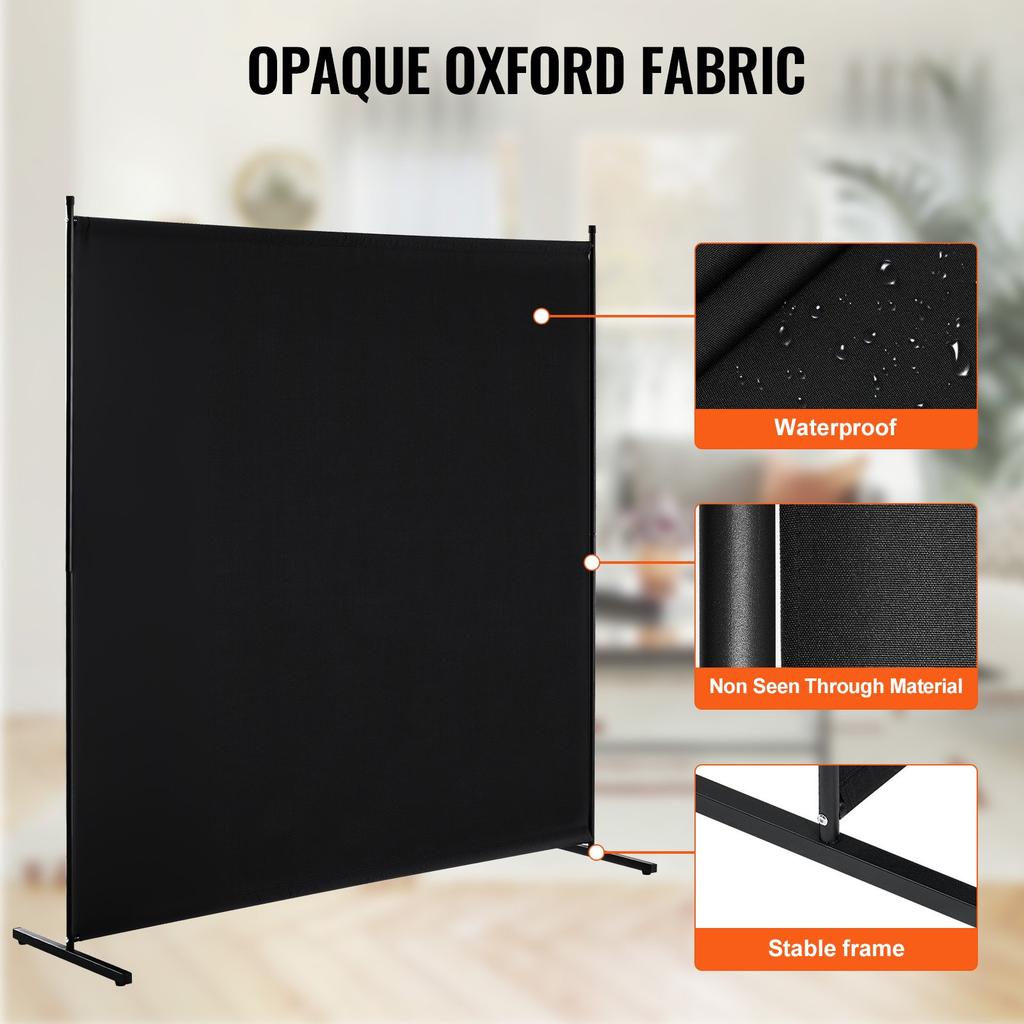 VEVOR Room Divider, Single Panel Room Divider, 6FT Privacy Screen Indoor, Partition Divider for Room Separation