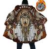 Gray Velvet Multicolor 3D Print Hooded Cloak Cardigan