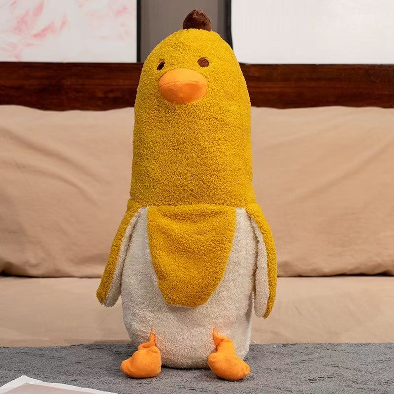 Neues Bananen-Ente Lustiges Plüschtier Großer Fuß Super Weiches Schlafkissen Puppe Für Kindergeburtstag Weihnachtsgeschenk 28cm