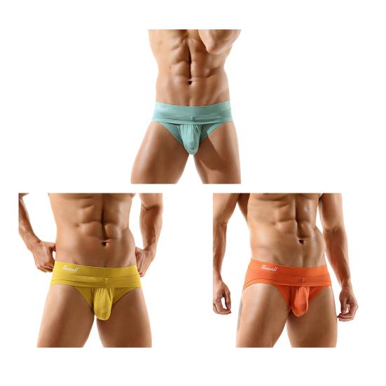 Men Briefs 3D U-Convex Design Breathable Smooth Wire Fit Cut High Elasticity Panties Low-rise Underwear Sleep Work Daily Wear