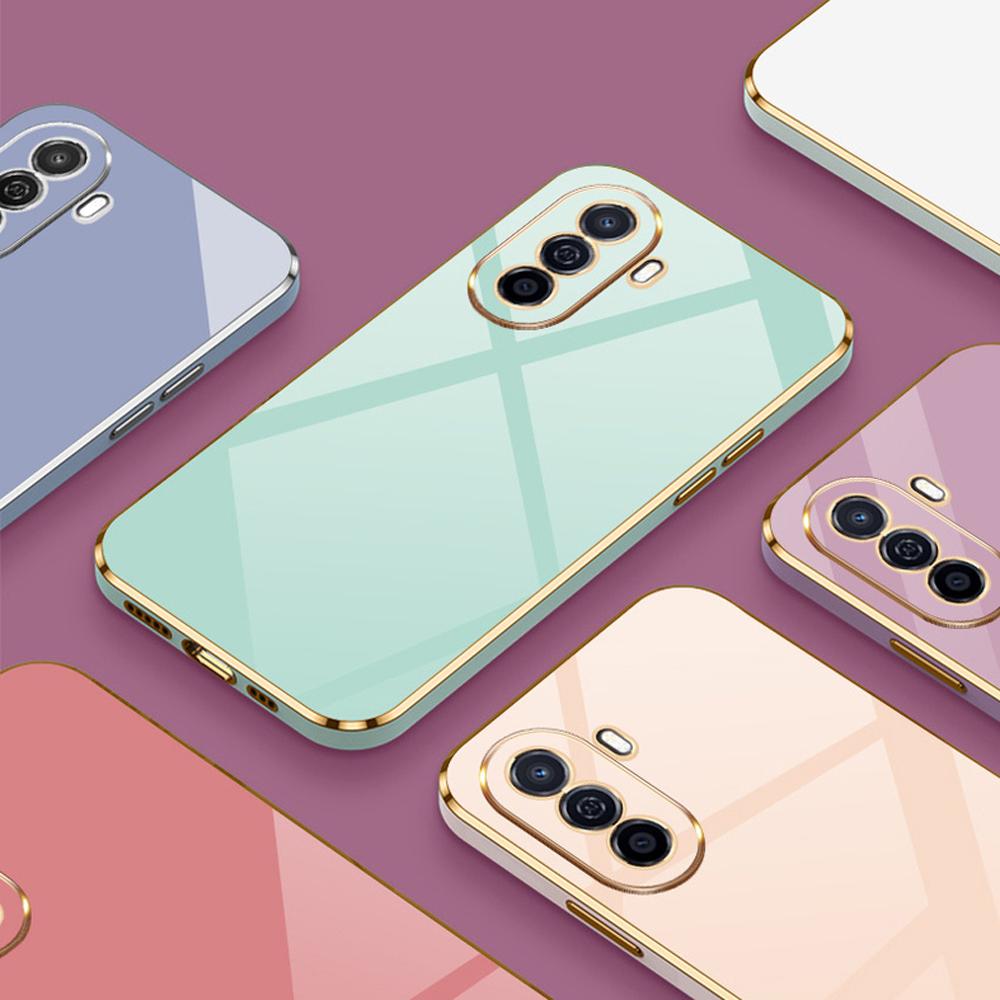 For Huawei Nova Y70 Case Huawei Nova Y70 Plus Cover MGA-LX9 MGA-LX9N Luxury Square Plating Phone Case Y70 Shockproof Back Cover