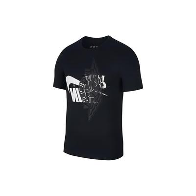 Air Wings Ondersteboven Logo Crew Neck T-shirt Heren Tops Zwart AO0602-011