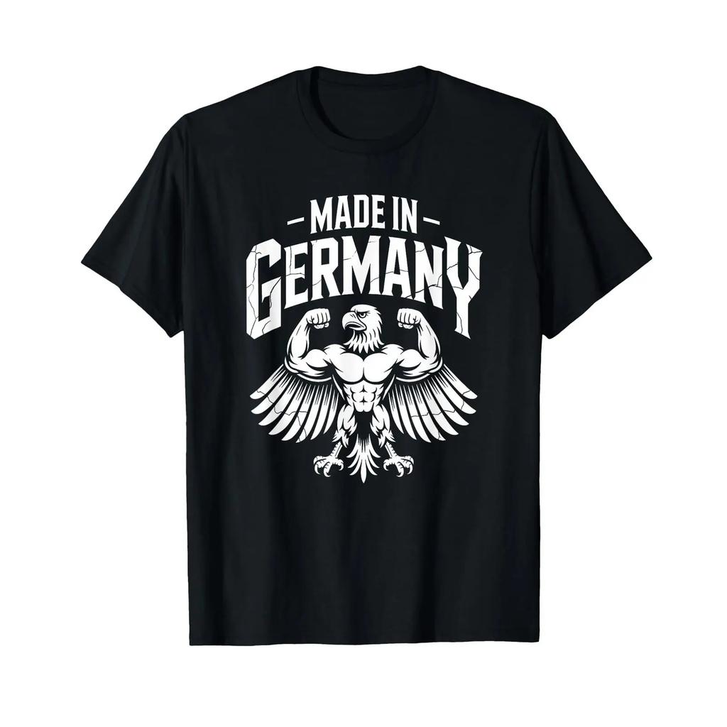 Made In GerUnisexy Bodybuilding Strong Eagle Vintage T Shirt Vintage Washed Soft Casual Graphic Streetwear Top For Everyday Wear