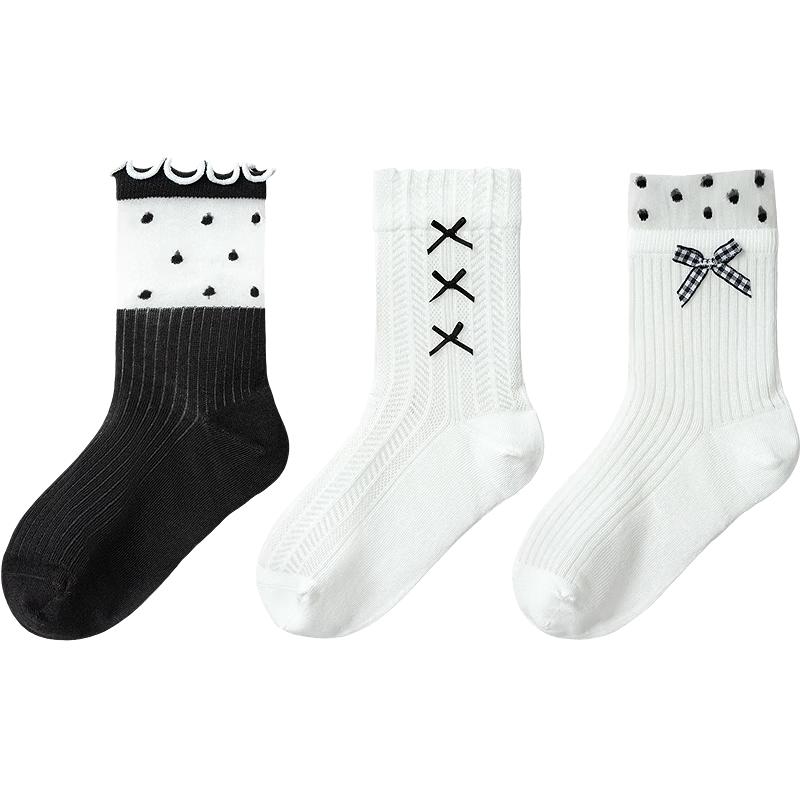 Летние сетчатые носки до щиколотки для девочек Balabala с бантом (3-Pack) 120