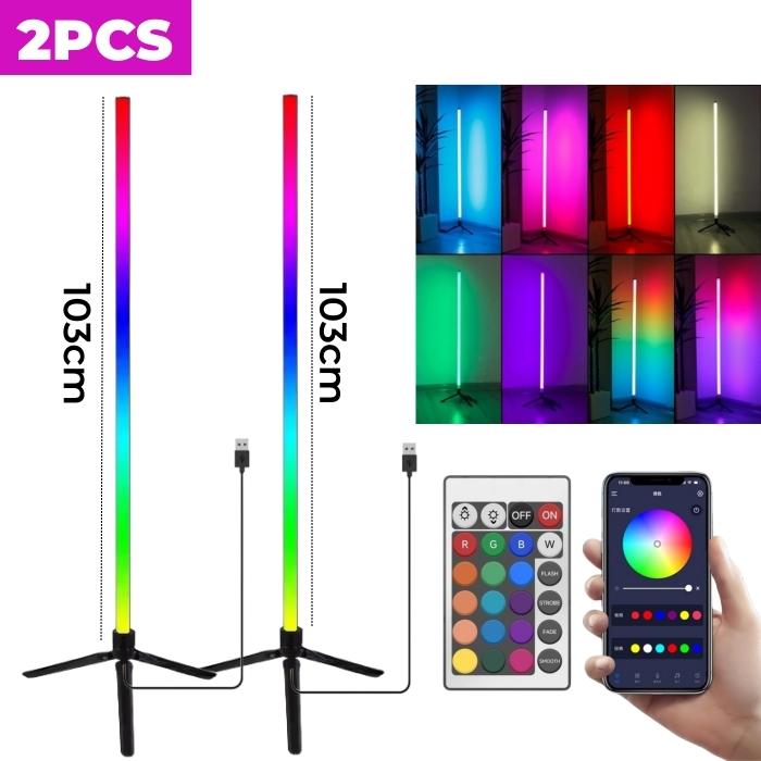 Smart RGB LED Corner Floor Lamp Modern USB Power Foot Light APP Remote Control Living Room Bedside Decor Dimmable Stand Lighting