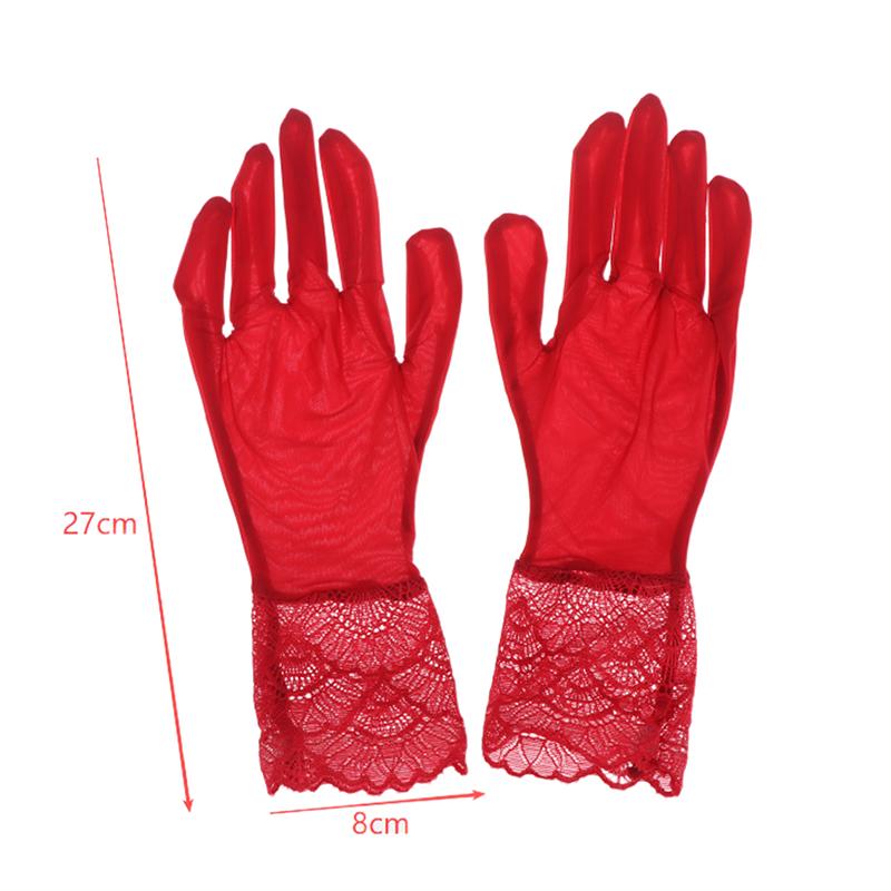 Women Oil Glossy Tight Stocking Gloves Sexy High Elastic Transparent Ultra-Thin Clubwear Short Wrist Gloves