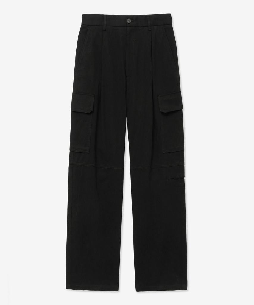 Tienjiti Cotton Wide Cargo Pants (Black) Tnpa5E105Bk