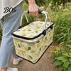 Camping Lunch Bag Insulated Picnic Bag, Foldable Thermal Basket for Outdoor, Heavy Folding Duty Aluminum Foil Cooler Food, Accessory Durable Storage